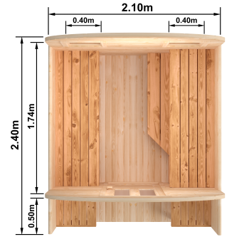 Fasssauna / Gartensauna / Banja / Quadro 2,4 m mit Balkon